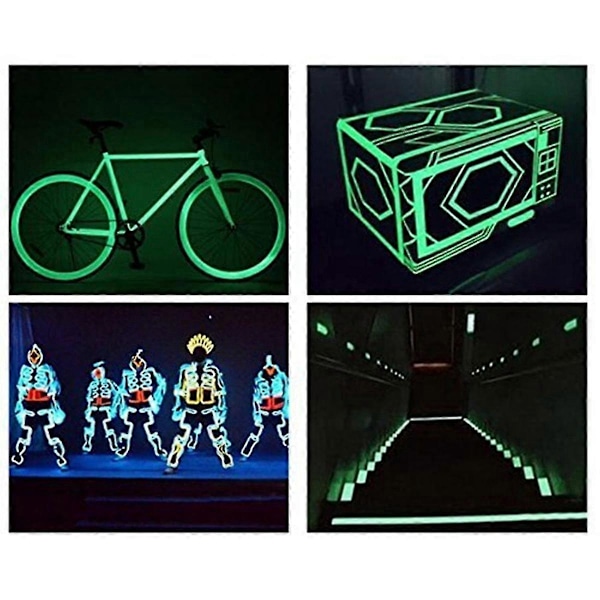 Glødende tape i mørket - Lysende, luminescerende nødbånd for sikkerhet - Markører for trapper, vegger og trinn