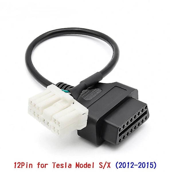 12-polet Obd2 Adapter Han- og Hun-stikkabel til 2012-2015 Tesla Model S/X Obdii Diagnostisk Kabel Elektronisk Kabel