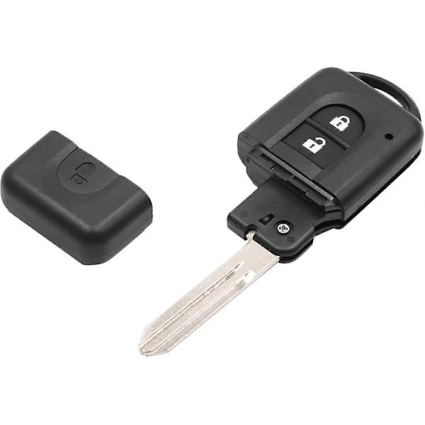 2-knapps nyckelbricka fjärrkontrollfodral och oskuren nyckel kompatibel med Nissan Micra Xtrail