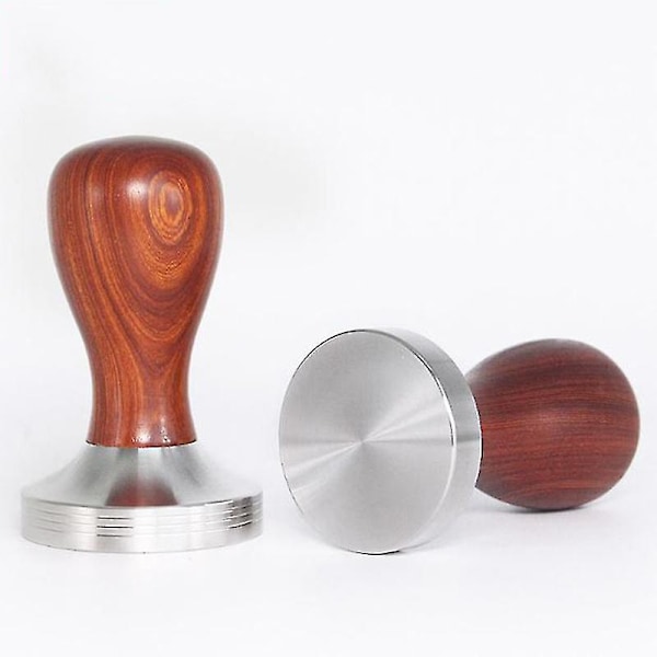 49,7 mm Kaffetamper V4 - Fjedertamper - Barista Værktøj - Espresso Tamper Med Pude Til Rok Espresso Maskiner - Flad Bund