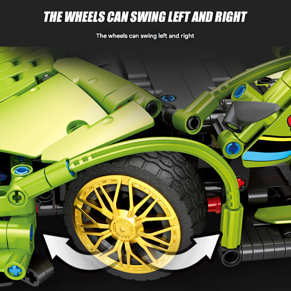 Statisk 1:14 grøn Lamborghini sportsvogn high-end samlebyggesæt Green