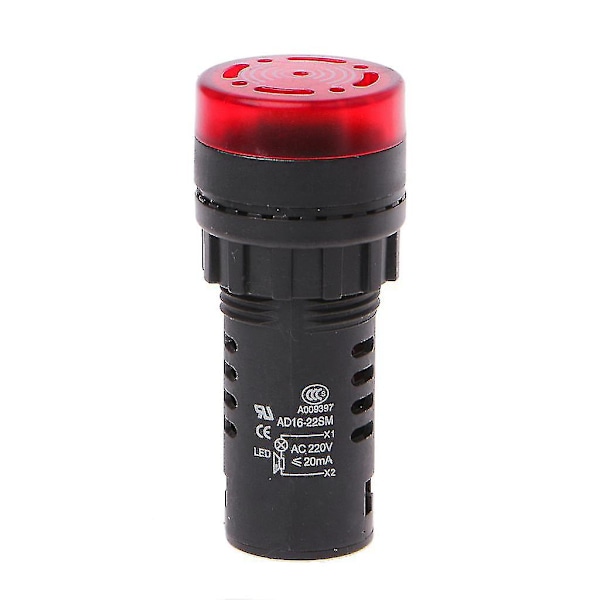 Ad16-22sm LED Blinkende Alarm Indikator Signallampe Med Buzzer Rød Grøn Gul