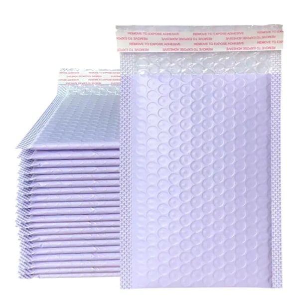 50 stk lyserøde polybobleforsendelser Polstrede konvolutter Bulk bobleforede wrap polymailerposer til forsendelse Emballage Maile selvforsegling purple-50pcs 15*20cm