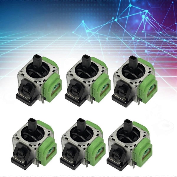 6 st Hall Elektromagnetisk Joystick Högprecisions Justerbar Elektromagnetisk IC Hall Tumspak 3D Analog Spak