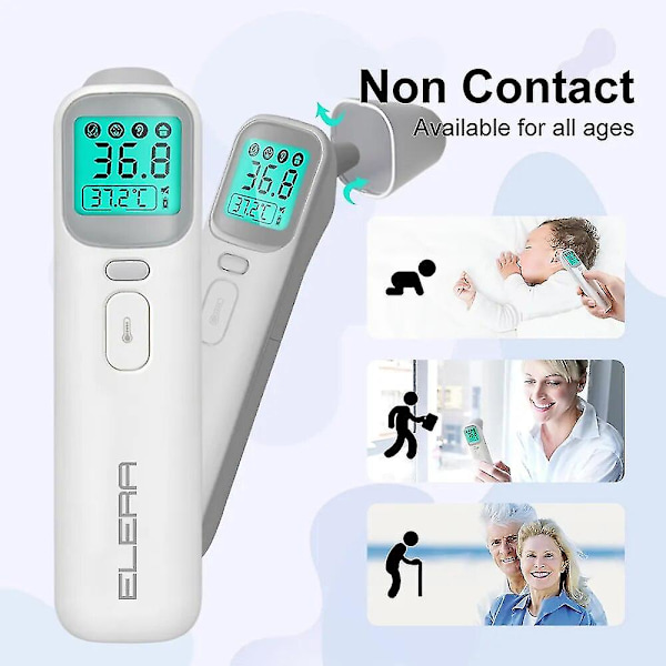 Elera Baby Termometer Infraröd Digital LCD Kroppstemperatur Pannmätare Öra Kontaktlös Vuxen Feber Ir Barn Termometro