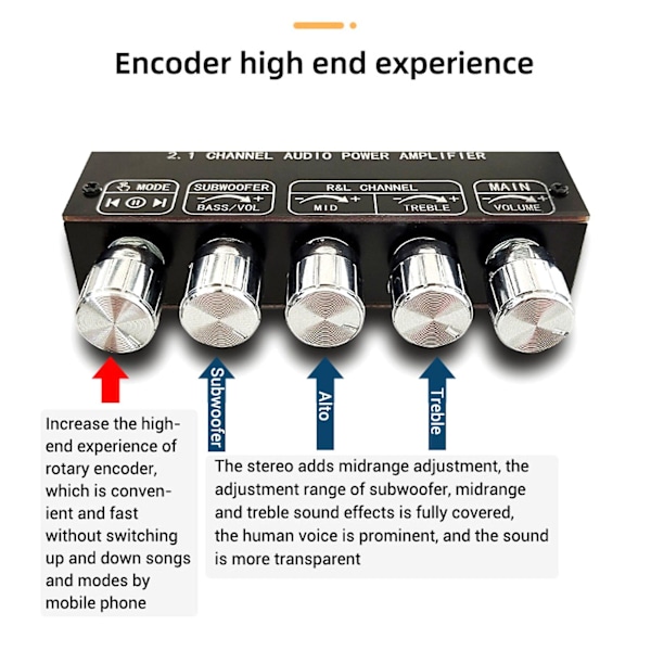 ZK-MT21S 2x50W+100W 2.1 Kanals Subwoofer Digital Förstärkarkort AUX 12V 24V Audio Stereo Bluetooth 5.1 Bas
