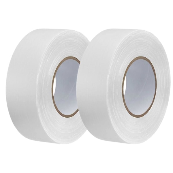 Klæbetape i stof, hvid Gaffertape, 48 mm x 50 m, 2 ruller, resistent, vandtæt, til reparation, fastgørelse, montering, forstærkning