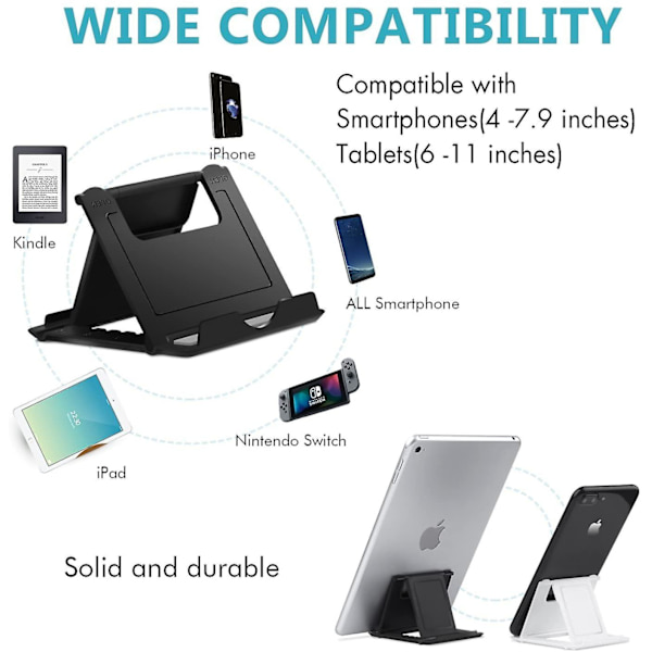 4-pak Mobiltelefon Stativer, Universal Foldbar Tablet Stativ