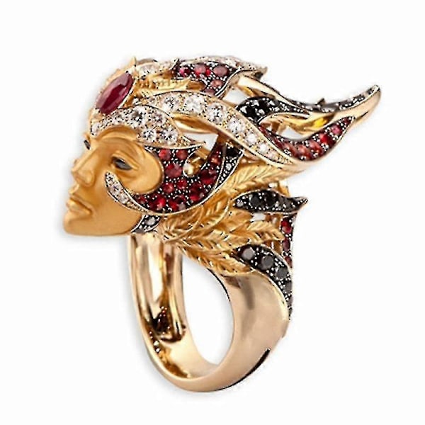 Vintage drottningring med diamanter - Europeisk och amerikansk mode drottningring med diamanter