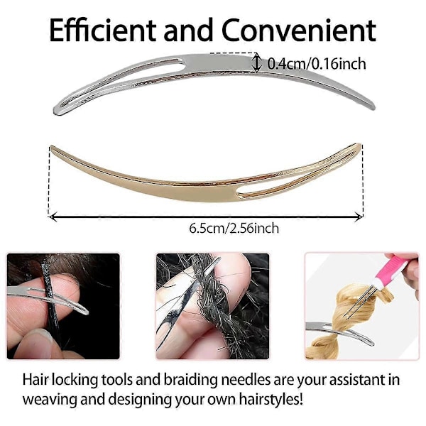 6 st Dreadlocks Virknålar, 0,5 mm & 0,75 mm Fläta Hår Låsverktyg Ergonomiskt Handtag, Bärbar Dreadlock Virknål