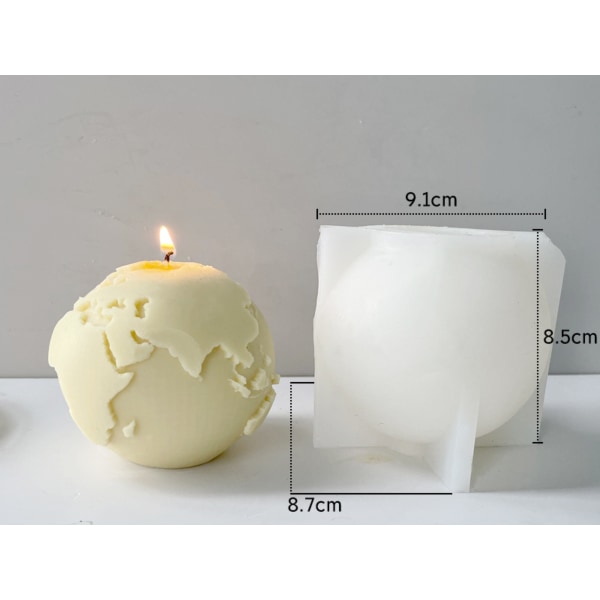 3D sfærisk form DIY silikon duftende stearinlys Såpe Aromaterapi Lag håndverk til bryllupsbursdag Hjemdekorasjon