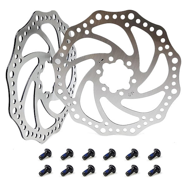 Cykelskivbromsrotorer 160mm Center Lock Rotor med 6 Bultar - 2 st