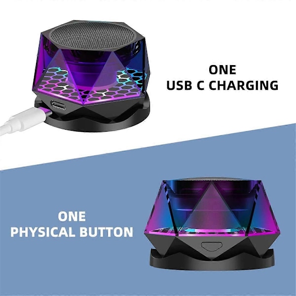 Magneettinen Bluetooth-kaiutin LED-valoilla, Kannettava Langaton Mini Ulkokaiutin, TWS Stereo, Puhelin