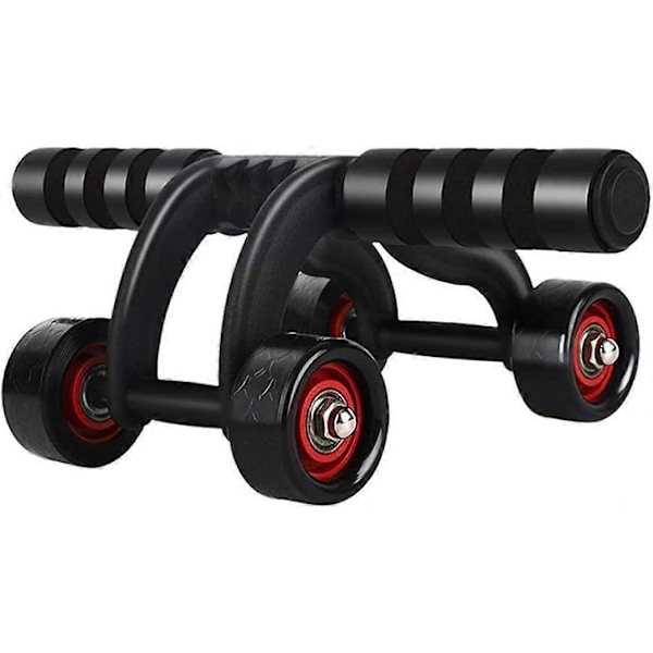 Ab Roller Hjul, 4-hjuls Ab Muskelhjul Roller, Core Träning Maghjul Roller, Tränare Sport Fitness Utrustning för Män Kvinnor