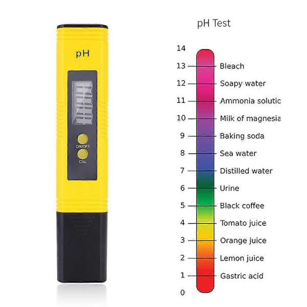 PH-mätare Portabel Vattenkvalitetstestare med LCD-display för Pool Hydroponics Akvarium Laboratorium