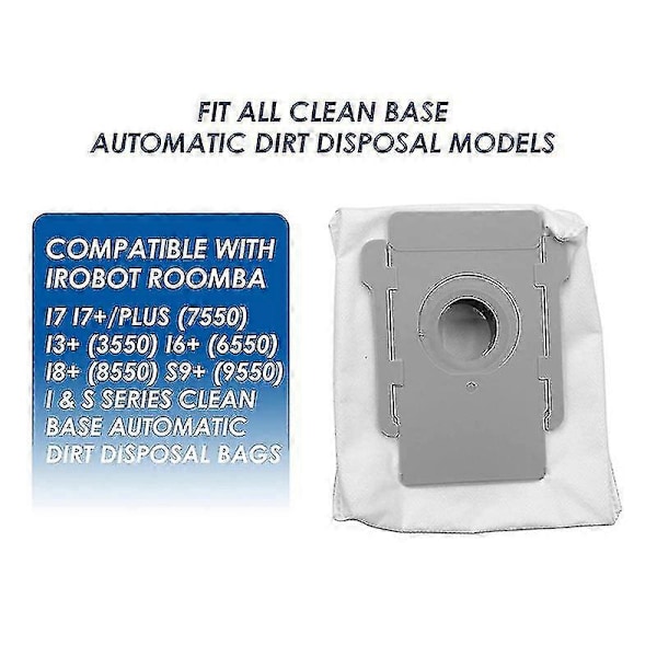 10-pak støvsugerposer for iRobot Roomba i & S-serien, i3+ (3550), i6+ (6550)