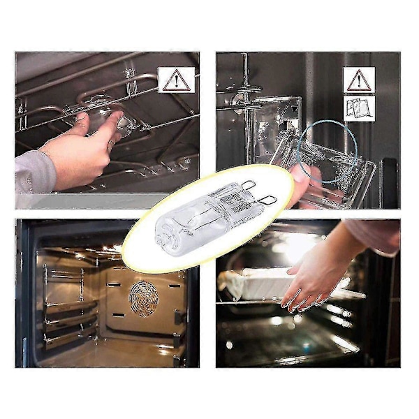 Set med 4 G9-lampor för halogenugn G9 ugn 25W lampa