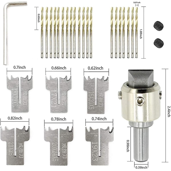30 deler Ringborsett, 16-21 mm Blader Tre Ringbor Tre Ringmaker Stål Tre Perle Dr-