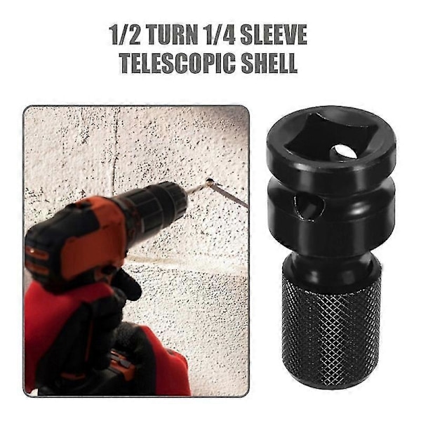 1/2 til 1/4 Hex Ratchet Socket Wrench Socket Adapter Drive Converter Impact Tool Shytmv
