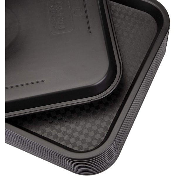 Hurtigmatbrett, 35 x 26,7 cm Plast Restaurantbrett for kaffebord, kjøkken, fest, svart