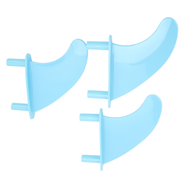 Surfboard Fins Soft Top Tri Fin Set PVC Plastic for Surfing Water Sports with Screws Blue