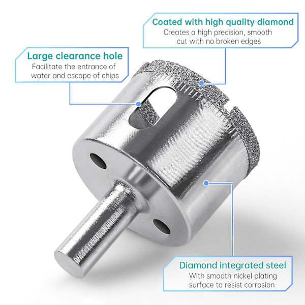Hål Sågset, 15 st Diamantborr, Kakel Hål Såg Kit, Belagda Kärnborr med Hål Såg Guide Jig Fixture, Justerbar Hål Såg Centreringslokalisator