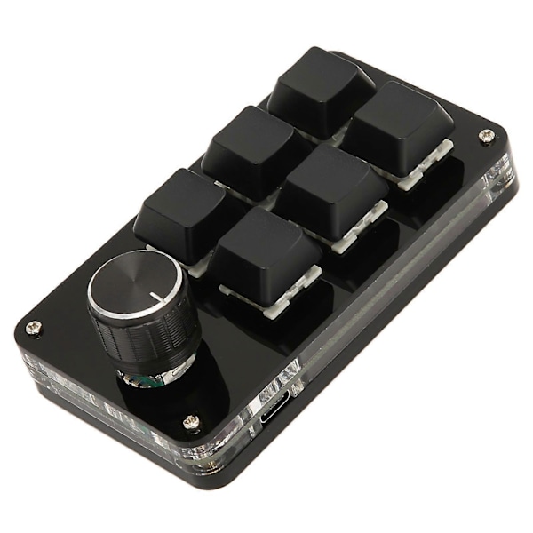 6-Tasters Mini Tastatur med Knott USB DIY Programmerbar Tastatur OSU Spilltastatur for Spill Kontor