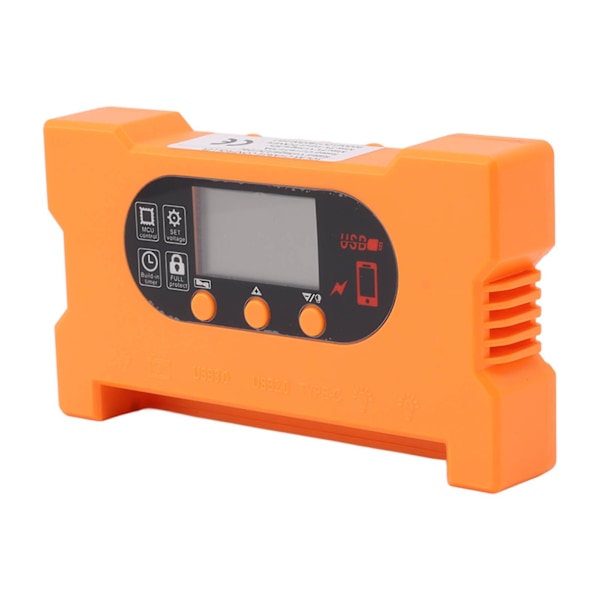 Solcelleladningsregulator 12 24V Dobbelt USB Hurtigopladning Batteriregulator med DC5521 Interface og LCD Display