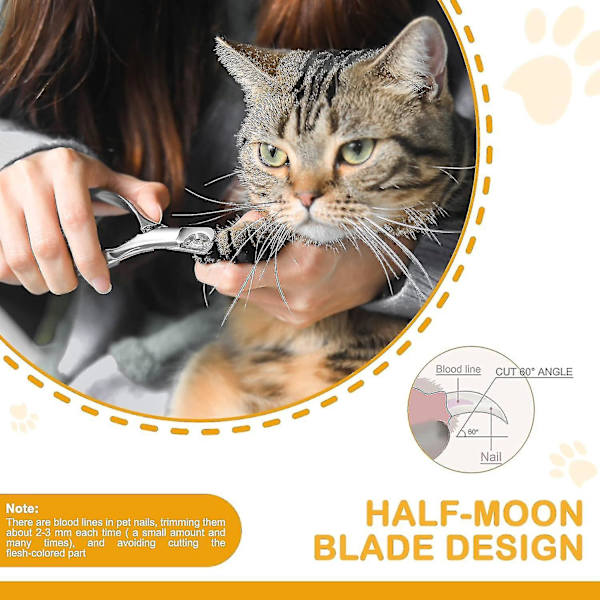 Hundenaglklippere for hundenaglklippere og kattenaglklippere - Full kropp i rustfritt stål for hundepleie - Naglklippere for kjæledyr