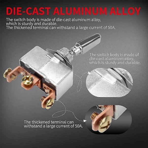50A 12V DC Tungbrytare R13-401-103 Biltungbrytare Bilmodifierad Högström Tungbrytare