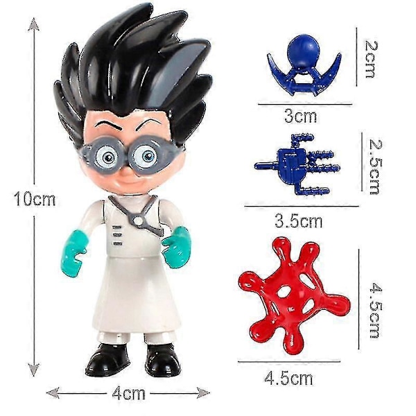 6-Delars Set Pyjamashjältarna Kattpojken Kappa Actionfigur Leksak Present Barn