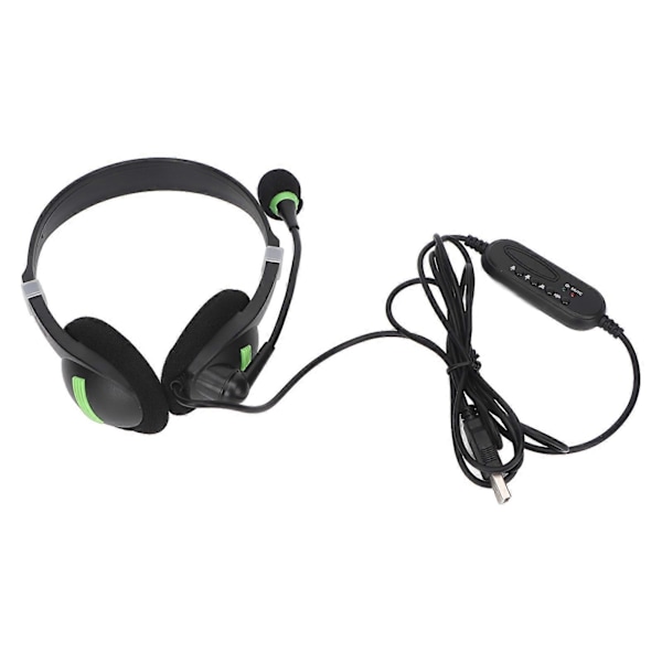 USB-hodetelefon for bedrifter med mikrofon, binaural støydemping, justerbar volum og mute, USB-kabel