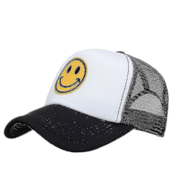 2024 Unisex Smiley Face Trucker Hat Sommer Justerbar Mesh Baseball Cap