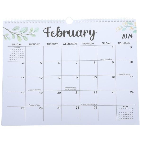 Engelsk Daglig Hængende Vægkalender Kontor Månedskalender Husstands Vægkalender