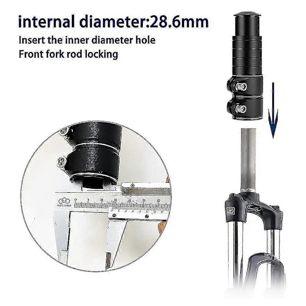 Cykelstyrstamförlängare, Styrhöjare, Aluminiumlegering, Kompatibel med Mountainbike, Landsvägscykel, MTB