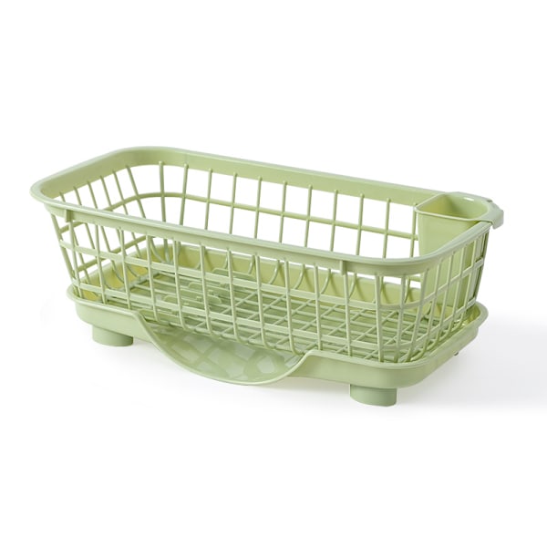 Dish Drying Rack Fast Drainage Detachable Base Drainboard Design Strong Plastic Dish Drainer for Dish Fork Chopsticks Green