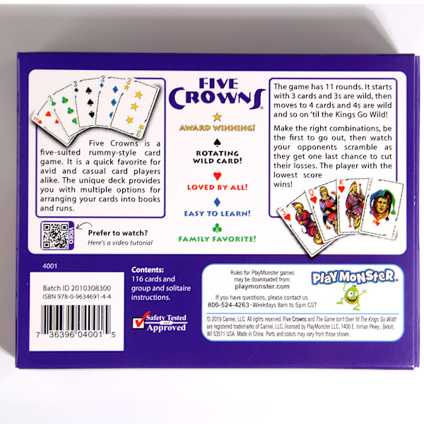 Englanninkielinen shakki ja korttipeli FIVE CROWNS Crown lautapeli korttipeli quiddler taikuripeli lelu five crowns