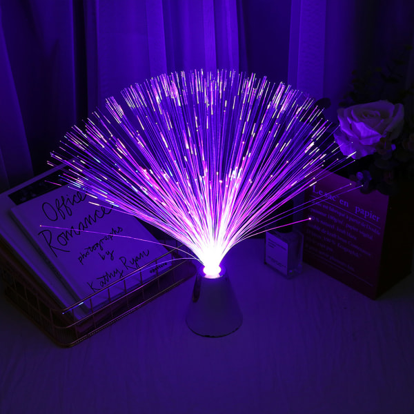 LED-flerfärgad fiberoptisk fontän nattljus juldekor