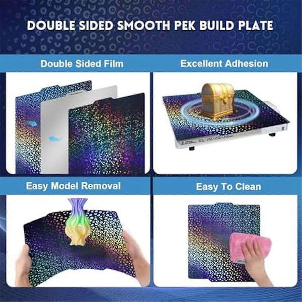 Rainbow Circles+Kalejdoskop PEK Teksturerede Plade til X1/X1C/X1E/P1P/P1S/A1, Fleksibel PEK Byggeplade