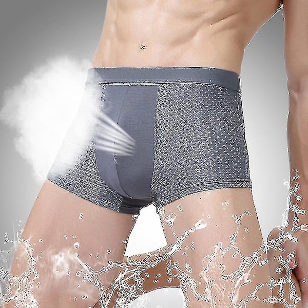 3 st Män Bambu Fiber Nät Andas U Konvex Underbyxor Kalsonger Boxerkalsonger