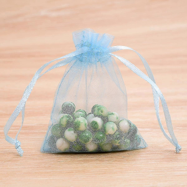 50 stk. 10 x 15 cm Organza Gavepose med Snøre - Bryllupsgavepose