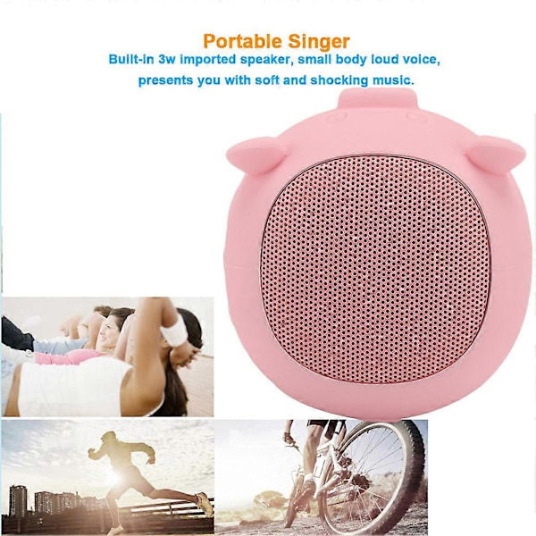 Ihana Pieni Langaton Bluetooth 5.0 -kaiutin Sisäänrakennetulla Mikrofonilla Kotiin Matkustamiseen/Ulkona (Vaaleanpunainen)
