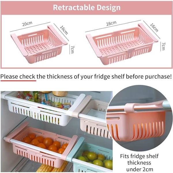 Hopfällbar opbevaringsboks til køleskab med opbevaringsboks til opbevaring af køleskab Kylskåp Hold kyl (4-pack)