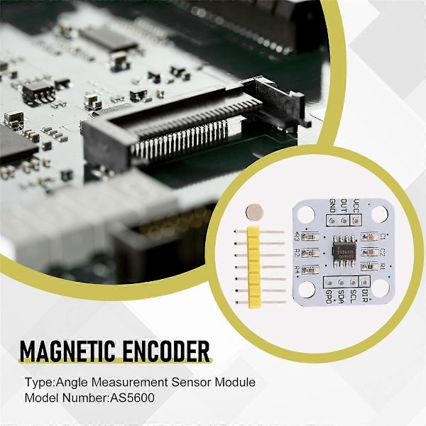 5 stk AS5600 Magnetisk Enkoder Magnetisk Induksjonsvinkelmålingssensormodul 12Bit Høy Presisjon
