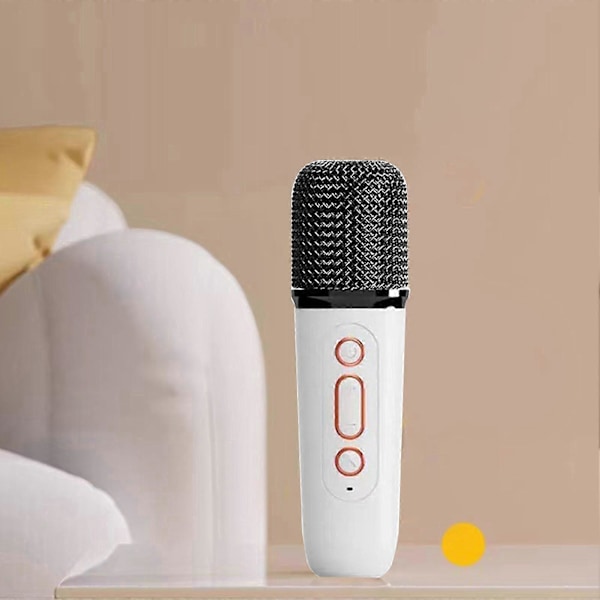 Mini Karaoke-laite Kannettava Kaiutin Langattomalla Mikrofonilla ja Valotehosteilla Kotijuhliin