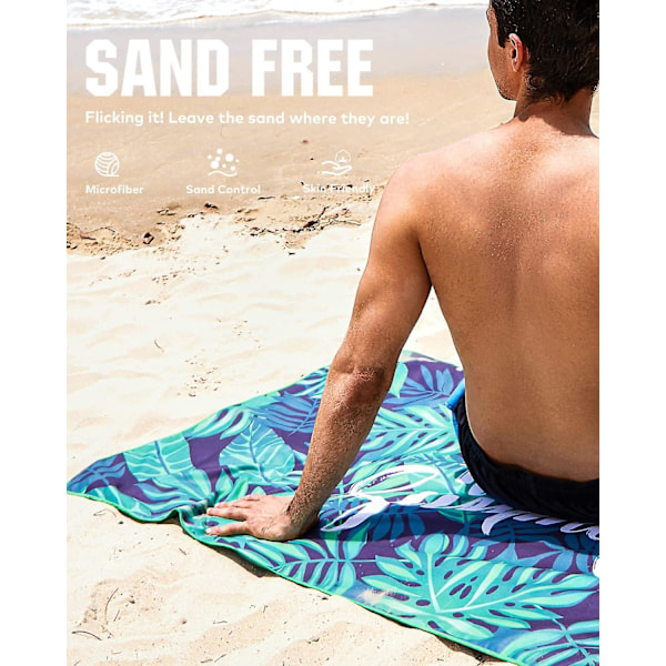 Strandhåndklæde Mikrofiber Camping Håndklæde Stor 160x80cm Badehåndklæde Strandhåndklæde Hurtigtørrende Fitness Håndklæde Let Og Tyndt Bærbar Sauna Håndklæde Badehåndklæde