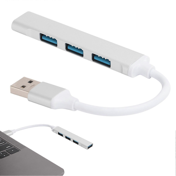 USB3.0 Hub 4 Port Aluminium Legering Adapter Konverter UltraHög Hastighet Splitter Tillbehör
