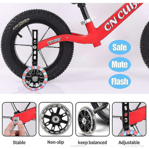 Cykelträninghjul, 1 par cykelträninghjul för barn Svarta cykelstabilisatorer Stöd hjul Pojkar Flickor