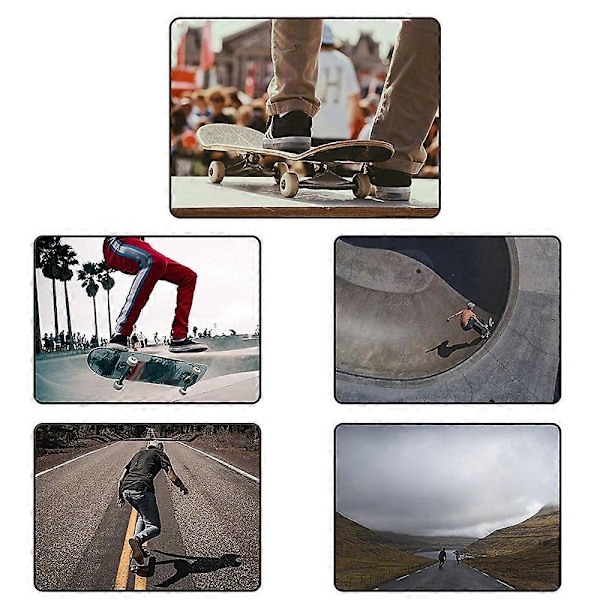 Pakke med 4 60mm skateboardhjul + ABEC-9 kuglelejer i stål og afstandsstykker, cruiserhjul