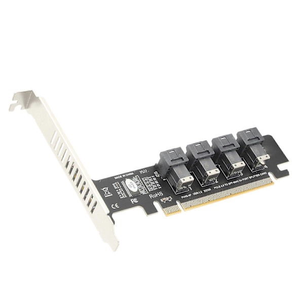 PCIE-U.2-sovitinkortti PCIE X16 - 4 porttia U.2 NVME SFF8643 SFF8639 PCIE-jakokortti LED-ilmaisimella